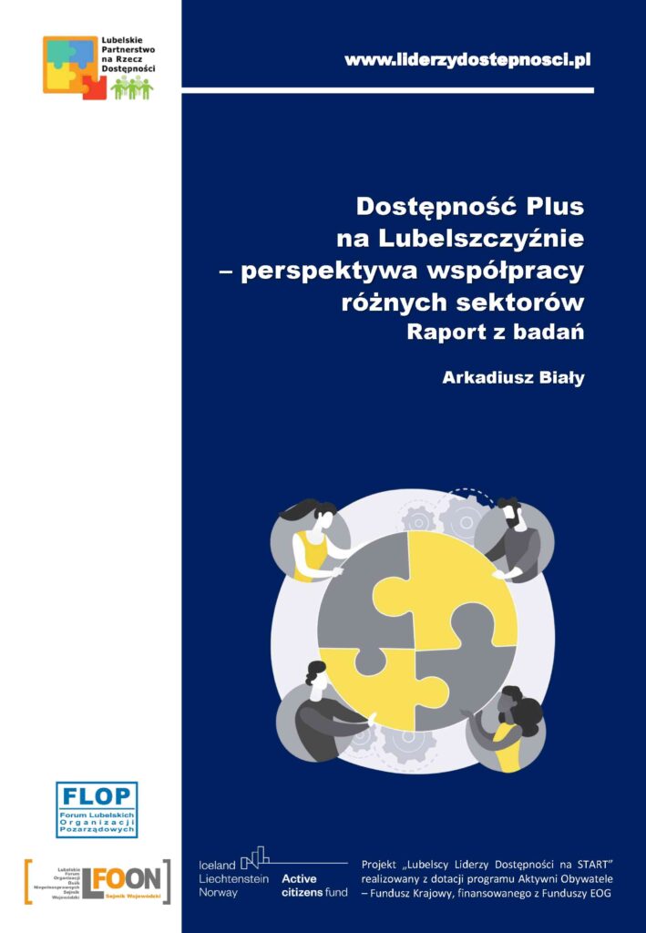 Raport z badań "Dostępność Plus na Lubelszczyźnie – perspektywa współpracy różnych sektorów"