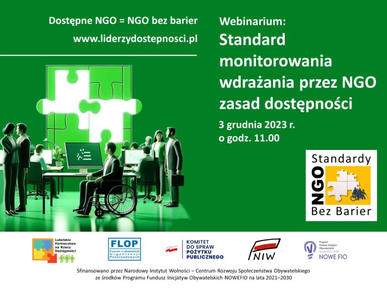 Zaproszenie na webinarium: Standard monitorowania wdrażania przez NGO zasad dostępności