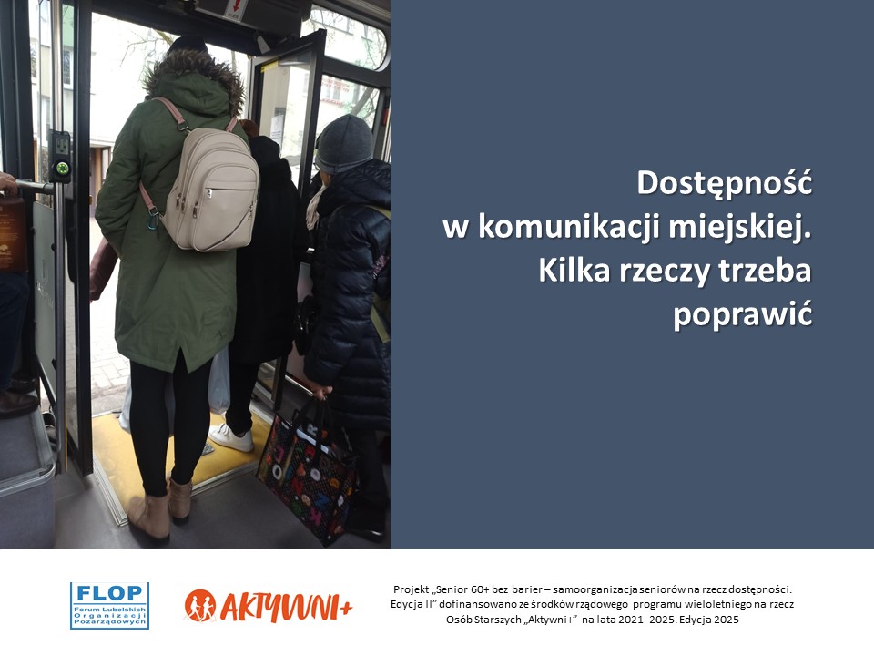 Dostępność w komunikacji miejskiej. Kilka rzeczy trzeba poprawić